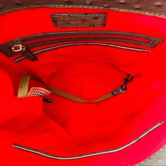 Dooney & Bourke Ostrich Embossed Leather Brynn Bag - Picture 7 of 8